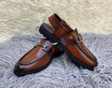 Men Pashawari Chapple with Cherry Leather -JBR-2015